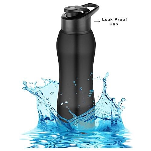BB Home Trendy Stainless-Steel Bottle With Sipper Cap Black Colour Pxp 1002 Dq, 1 L  