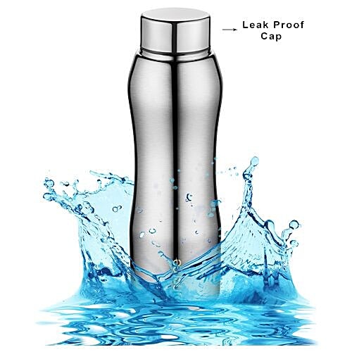 bb home Trendy Stainless Steel Water Bottle With Steel Cap - Steel Mirror Finish, PXP 1002 DV, 1 L  Leak Proof Cap