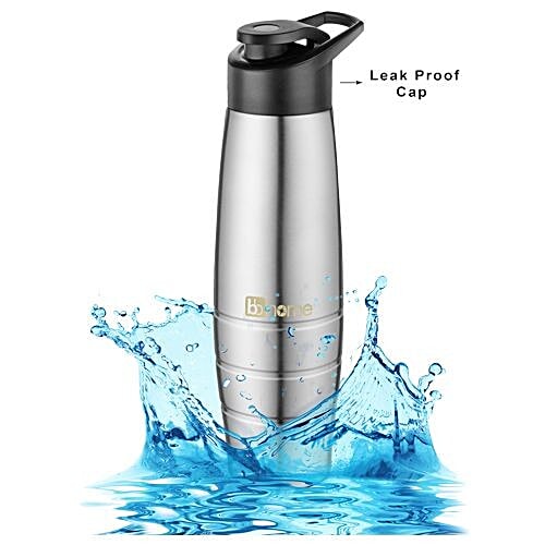 BB Home Aqua Stainless Steel Bottle With Sipper Cap - Steel Matt Finish, PXP 1003 DQ, 1 L  