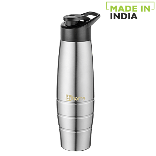 BB Home Aqua Stainless Steel Bottle With Sipper Cap - Steel Matt Finish, PXP 1003 DQ, 1 L  