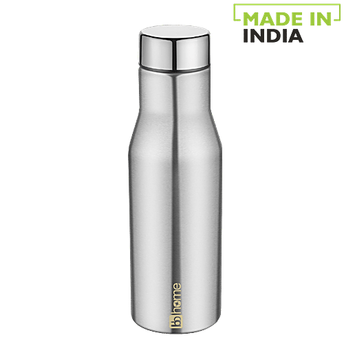 BB Home Puro Stainless Steel Bottle With Steel Cap - Steel Matt Finish, PXP 1008 CV, 750 ml  