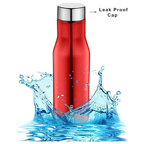 BB Home Puro Stainless Steel Bottle With Steel Cap - Dark Red Colour, PXP 1008 CV, 750 ml  