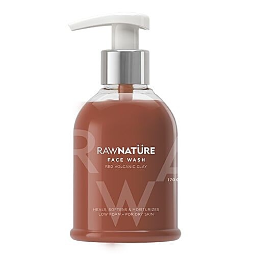 RawNature Face Wash - Volcanic Red Clay, 170 g  