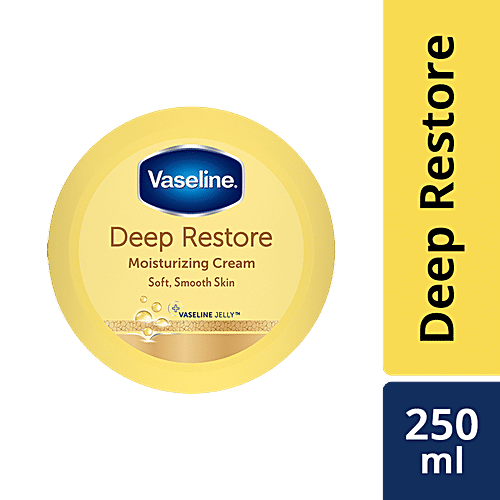 Vaseline Deep Restore Moisturizing Cream - Soft, Smooth Skin, 100% Pure Oat Extracts, 250 ml  