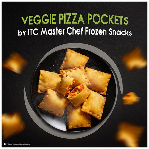 ITC Master Chef Veggie Pizza Pocket - Veg Frozen Snack, Ready To Cook, 340 g  