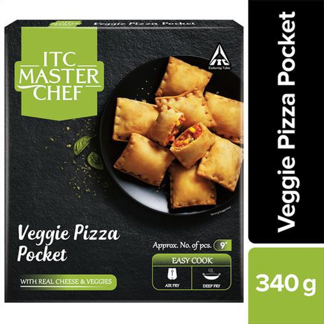 ITC Master Chef Veggie Pizza Pocket - Veg Frozen Snack, Ready To Cook, 340 g 