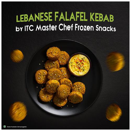 ITC Master Chef Lebanese Falafel Kebab - Veg Frozen Snack, Ready To Cook, 230 g  No Added Preservatives & High Protein