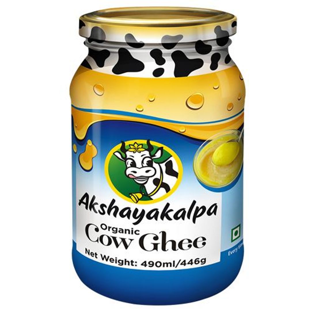 AKSHAYAKALPA Organic Cow Ghee/Tuppa, 490 ml 