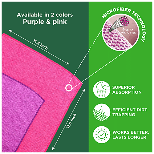 Scotch Brite Microfibre Multipurpose Wipe, 2 pcs Lifts and Traps Dust
Scratch Free Cleaning