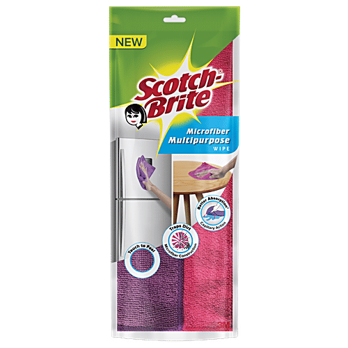 Scotch brite Microfiber Multipurpose Wipe, 2 pcs  