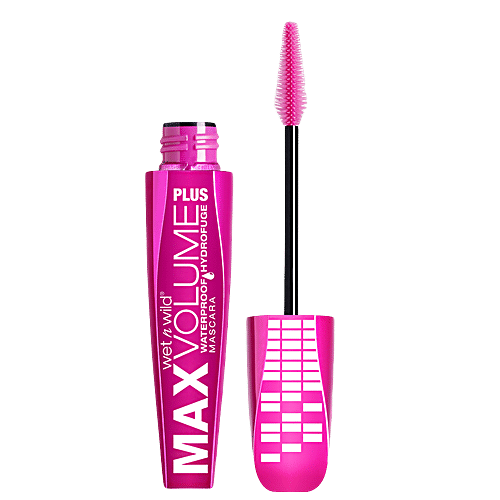 Wet N Wild Max Volume Plus Waterproof Mascara - Ampd Black, 8 ml  