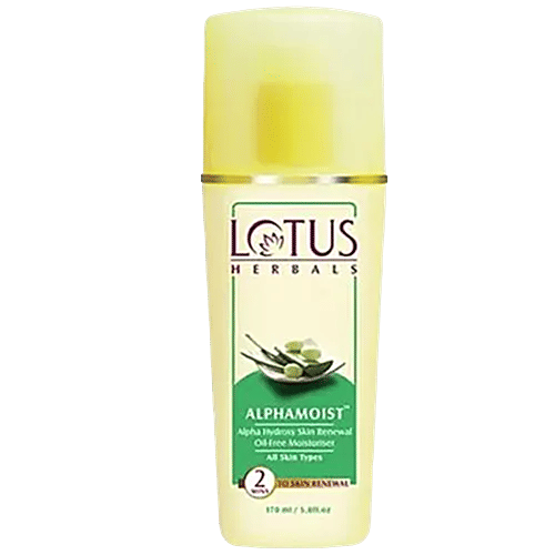 Lotus Herbals Alphamoist Alpha Hydroxy Skin Renewal Oil Free Moisturiser, 170 g  