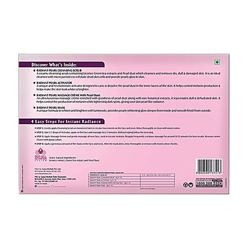 Lotus Herbals Radiant Pearl Cellular Lightening 4 Facial Kit, 1 pc  