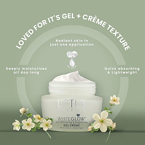Lotus Herbals WhiteGlow Skin Brightening Gel CrÃƒÂ¨me, SPF25 PA+++, Suits All Skin Types, 40 g  