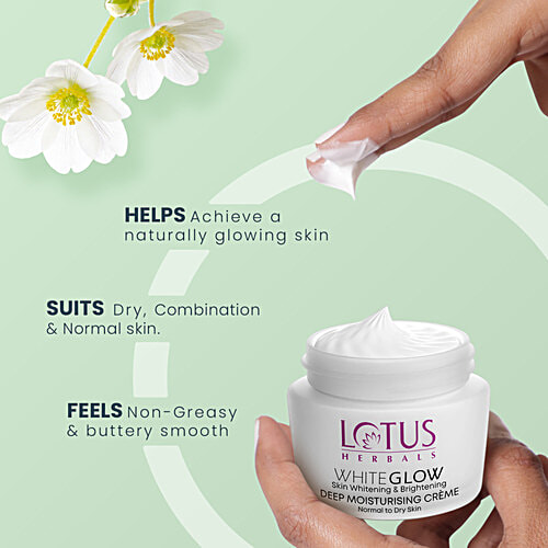 Lotus Herbals WhiteGlow Deep Moisturizing CrÃ¨me, SPF20 PA+++, Suitable for Normal to Dry Skin, 60 g  
