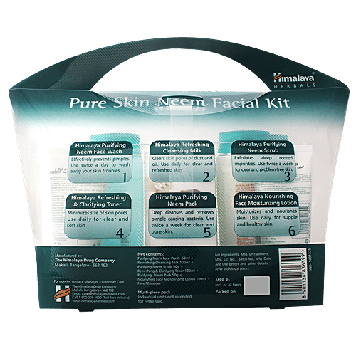 Himalaya Pure Skin Neem Facial Kit With Face Massager, 5 pcs  