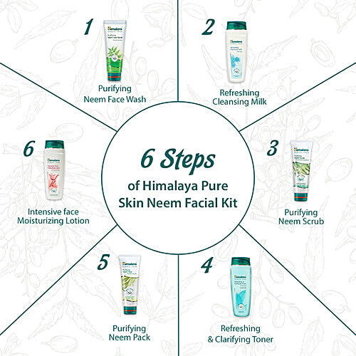 Himalaya Pure Skin Neem Facial Kit With Face Massager, 5 pcs  