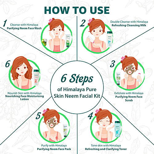Himalaya Pure Skin Neem Facial Kit With Face Massager, 5 pcs  