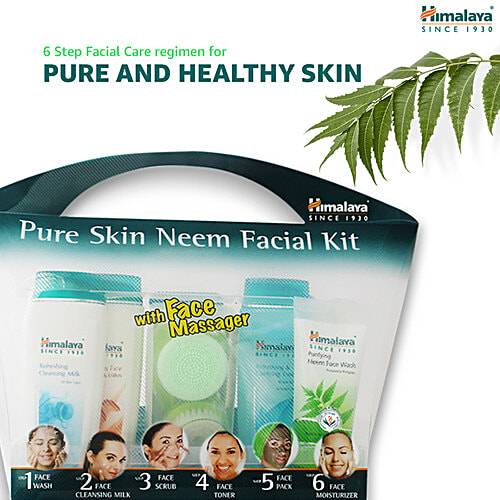 Himalaya Pure Skin Neem Facial Kit With Face Massager, 5 pcs  