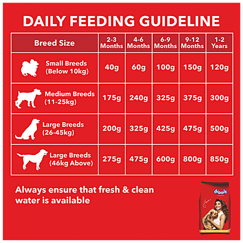 Drools Dog Food - Chicken & Egg, Puppy, 100 g  100% Complete Nutrition with 0% Filler