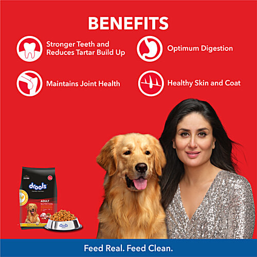 Drools Chicken & Egg Adult Dog Dry Food, 3 kg (Get Free 1.2 Kg) 100% Nutrition, A Complete & Balanced Diet