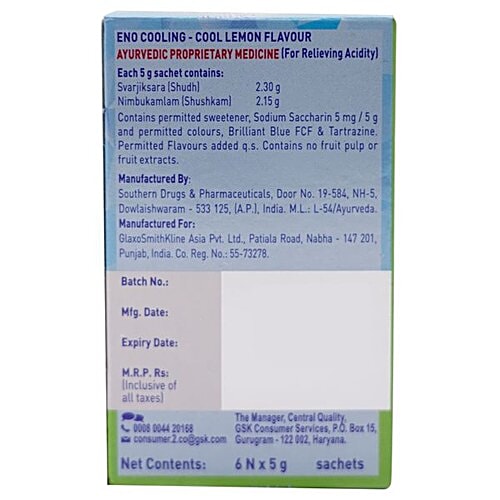 Eno  Cooling - Lemon, 30 g 6 Sachets 