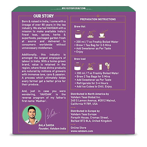 Vahdam Darjeeling Summer Second FlushBlack Tea, 30 g (15 Bags x 2 g each) Pure & Unblended