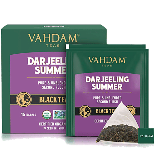 Vahdam Darjeeling Summer Second FlushBlack Tea, 30 g (15 Bags x 2 g each) Pure & Unblended