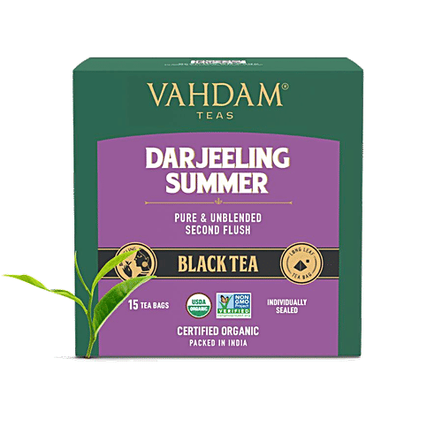 Vahdam Darjeeling Summer Second FlushBlack Tea, 30 g (15 Bags x 2 g each) Pure & Unblended