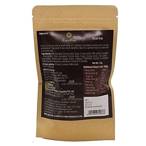 Lindberg Butterscotch Barks - Snacking chocolate, 75 g  