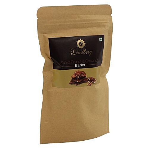 Lindberg Salted Peanut Coconut Barks - Snacking Chocolate, 75 g  Zero Trans Fat