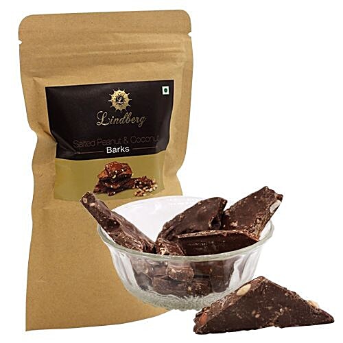 Lindberg Salted Peanut Coconut Barks - Snacking Chocolate, 75 g  Zero Trans Fat