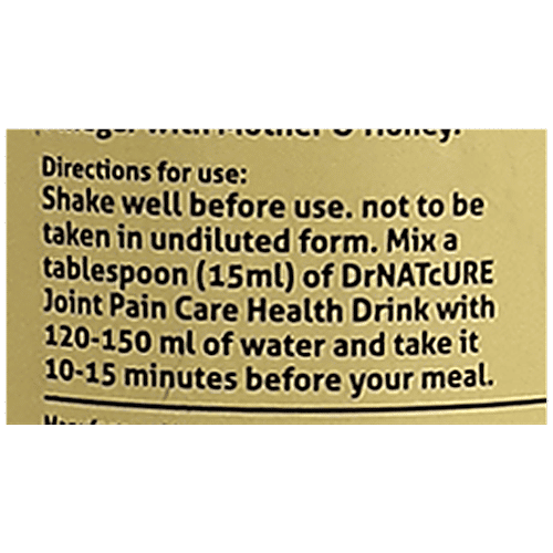 Buy DrNatcure Joint Pain Care Health Drink Turmeric, Pepper, Apple Cider Vinegar with Mother