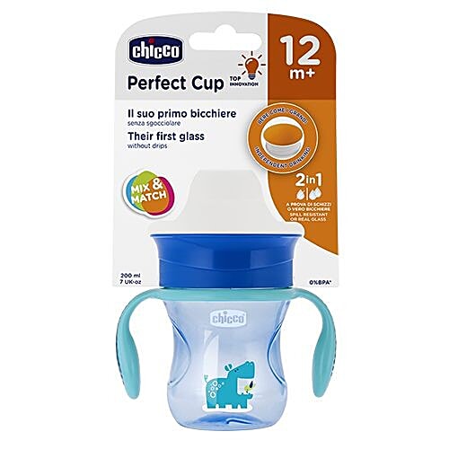 Chicco 360 Degrees Spill Proof Glass - Boy, 12m+, 200 ml  