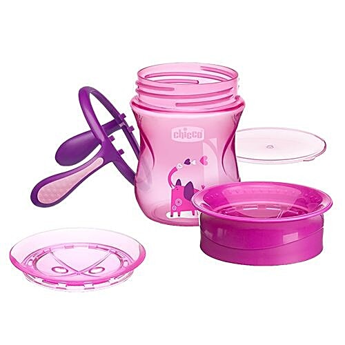 Chicco 360 Degrees Spill Proof Glass - Girl, 12m+, 200 ml  