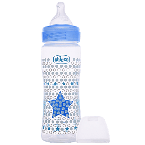 Chicco Baby Feeding Bottle Fast - Blue, 4m+, 330 ml  