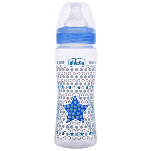 Chicco Baby Feeding Bottle Fast - Blue, 4m+, 330 ml  