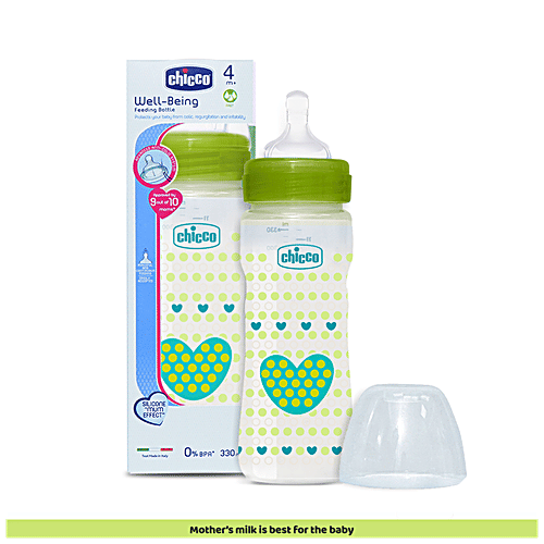 Chicco Baby Feeding Bottle Fast - Green, 4m+, 330 ml  
