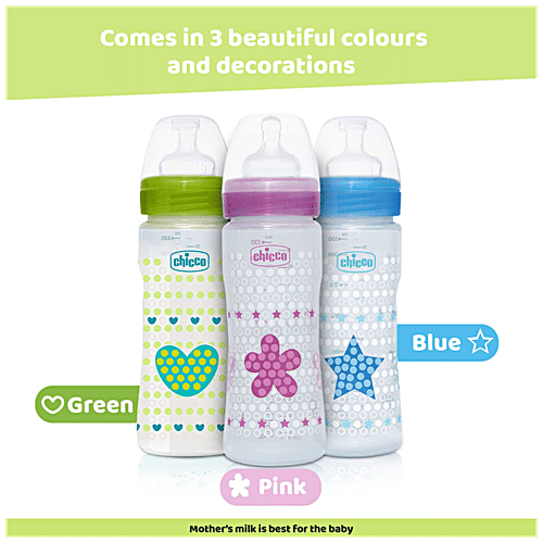 Chicco Baby Feeding Bottle Fast - Green, 4m+, 330 ml  