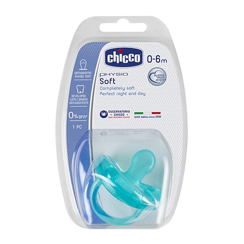 Buy Chicco Baby Soft Silicone Soother - Blue, 0-6m Online at Best