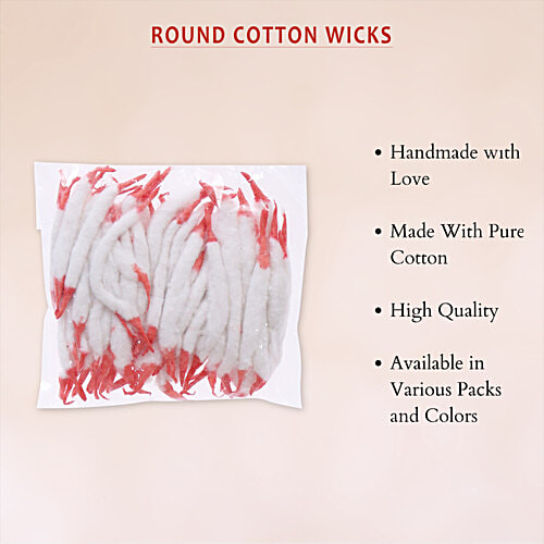 Mangal Bhavan Rui Batti - Long, 50 pcs For Lighting Diyas