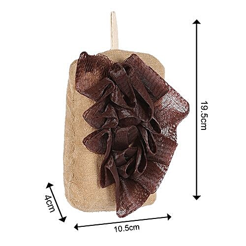 BB Home Loofah/Sponge Scrubber/Body Bath  - Hangable, Dual Side, Brown, BH-016 BRN, 1 pc  