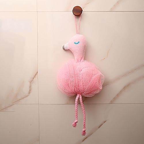 BB Home Loofah/Sponge Scrubber/Body Bath  - Hangable, Bird Shaped, Pink, BH-009 PNK, 1 pc  