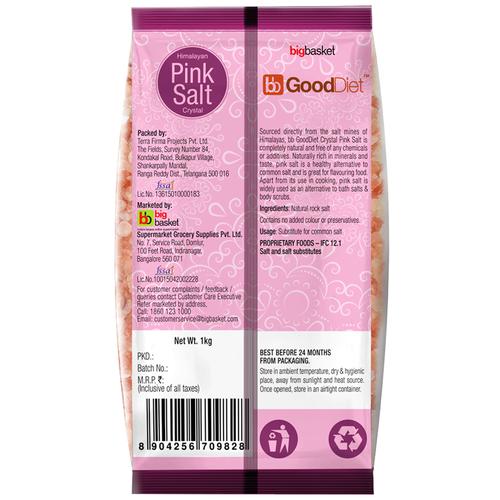 GoodDiet Himalayan Pink Rock Salt/Uppu - Crystal, 1 kg  