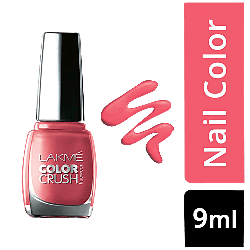 Lakme True Wear Color Crush Nail Color, 9 ml Pinks 19 