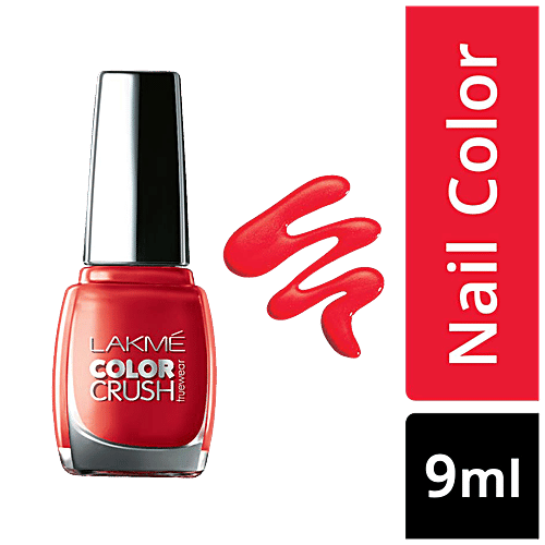 Lakme True Wear Color Crush Nail Color, 9 ml Reds 31 