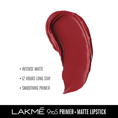 Lakme 9 To 5 Primer + Matte Lip Colour, 3.6 g Cherry Chic MR4 