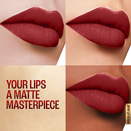 Lakme Matte Lipstick, 3.6 g Cherry Chic MR8 16 Hour Intense Matte, Water Resistant, Transfer Proof