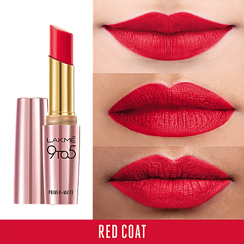 Lakme 9 To 5 Primer + Matte Lip Colour, 3.6 g Red Coat LC R1