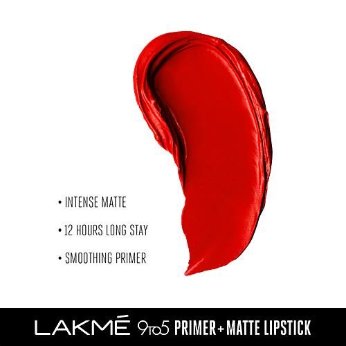 Lakme 9 To 5 Primer + Matte Lip Colour, 3.6 g Red Coat LC R1